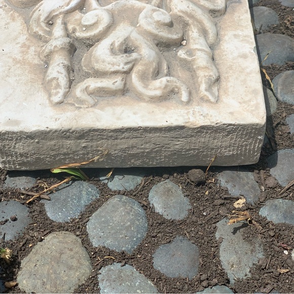 Vintage concrete marble look Green Man mystical garden plaque gothic - Picture 5 of 7